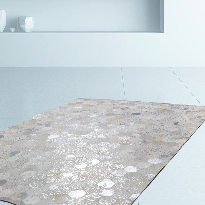 Leren vloerkleed - Soul 210 Zilver - 5
