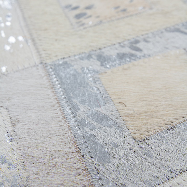 Leren vloerkleed - Soul 110 Zilver - 3