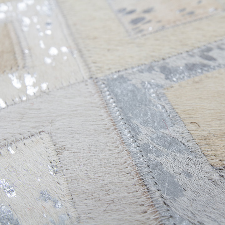 Leren vloerkleed - Soul 110 Zilver - 4
