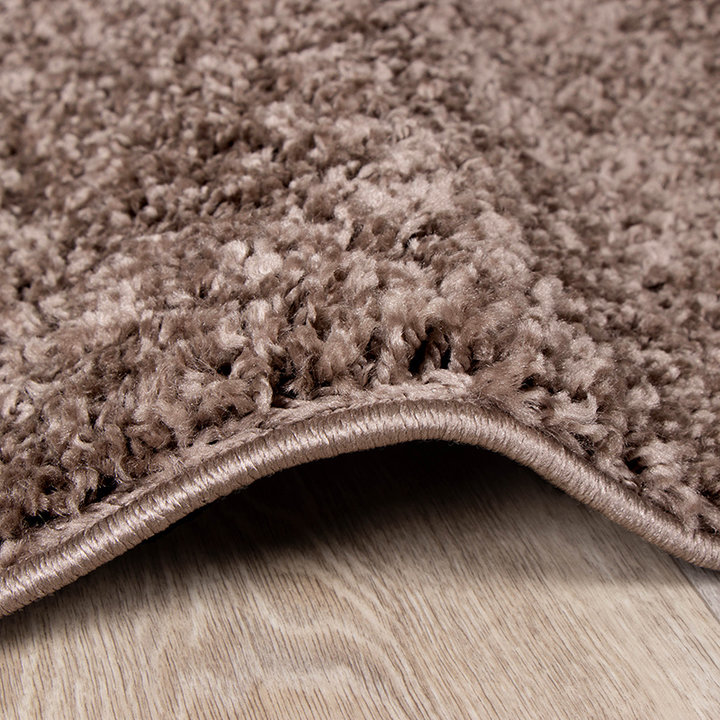 Rond hoogpolig vloerkleed - Lofty Taupe - 3