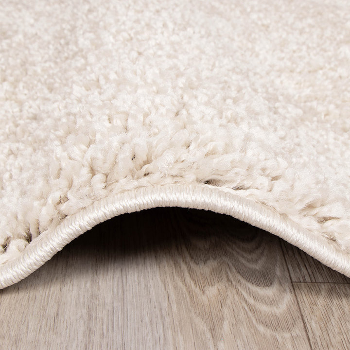 Rond hoogpolig vloerkleed - Lofty Creme/Wit - 3