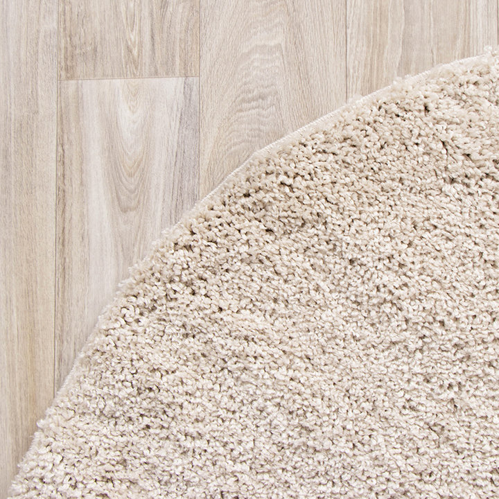 Rond hoogpolig vloerkleed - Lofty Creme/Wit - 5