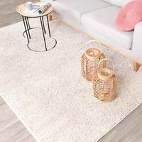 Hoogpolig vloerkleed - Lofty Creme/Wit