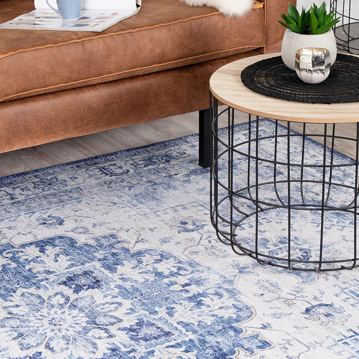 Vintage vloerkleed - Lago Blauw - 3