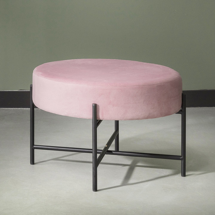Velvet poef – Mesa Roze