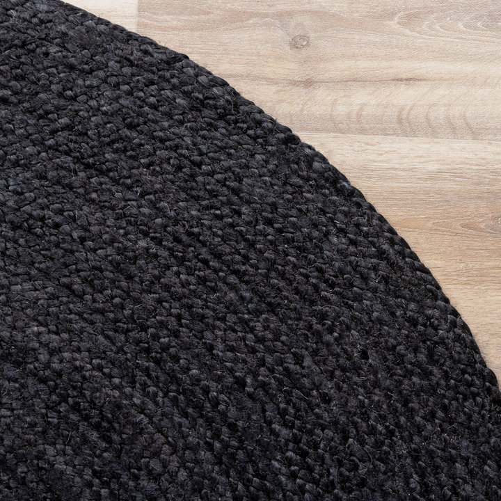 Jute vloerkleed - Fair Rond Zwart - 3