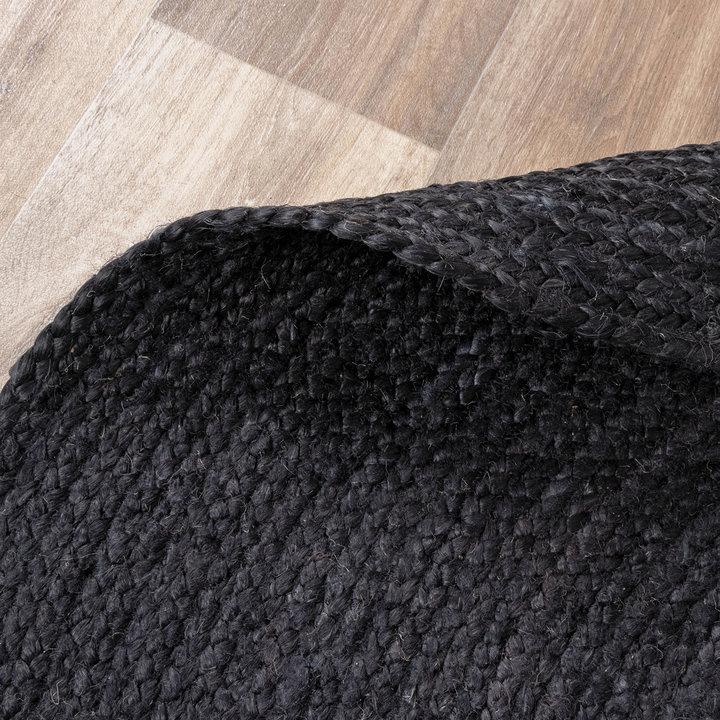 Jute vloerkleed - Fair Rond Zwart - 4