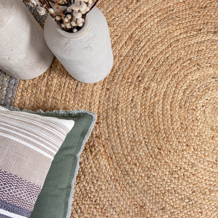 Jute vloerkleed - Fair Rond Naturel/Grijs - 3