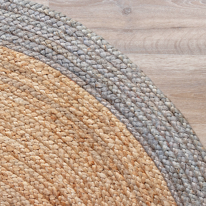 Jute vloerkleed - Fair Rond Naturel/Grijs - 4