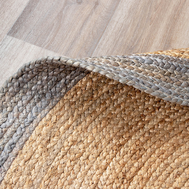 Jute vloerkleed - Fair Rond Naturel/Grijs - 5