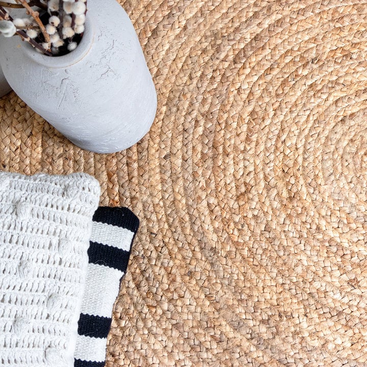 Jute vloerkleed - Fair Rond Naturel/Wit - 3