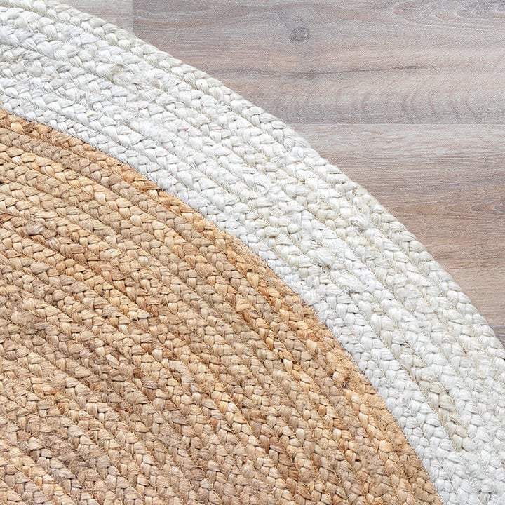 Jute vloerkleed - Fair Rond Naturel/Wit - 4