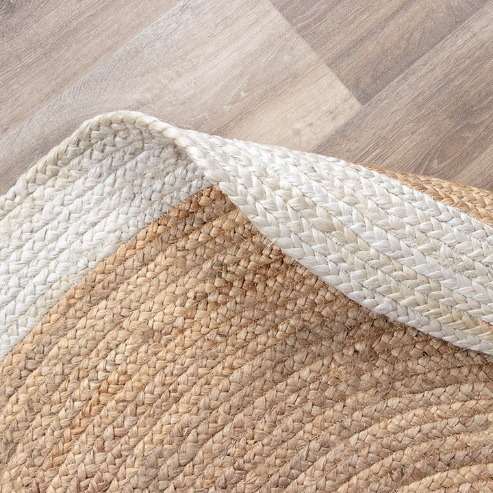 Jute vloerkleed - Fair Rond Naturel/Wit - 5