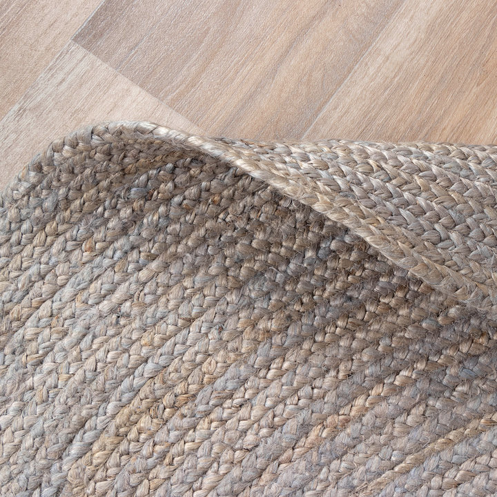 Jute vloerkleed - Fair Rond Grijs - 4