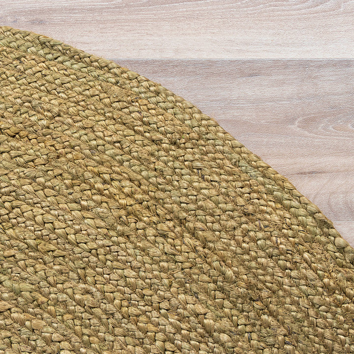 Jute vloerkleed - Fair Rond Groen - 4