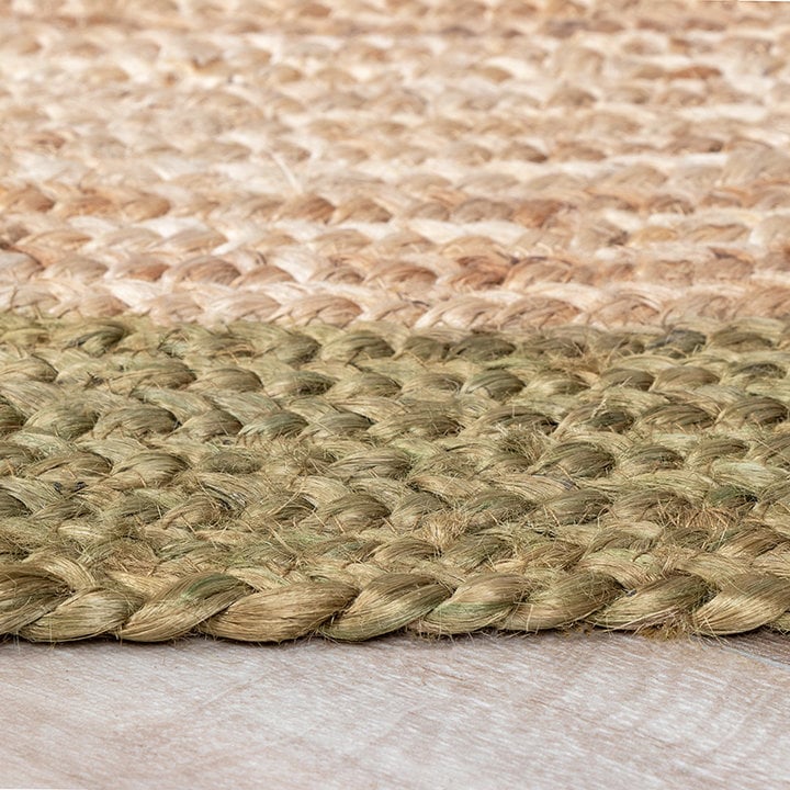 Jute vloerkleed - Fair Rond Naturel/Groen - 6