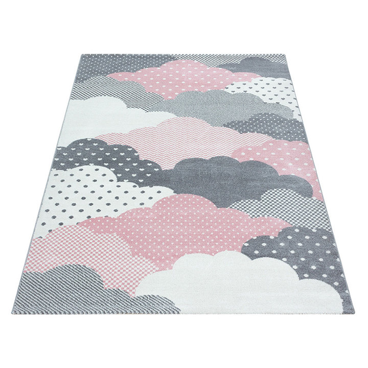 Kindervloerkleed - Bambi Wolken Roze - 1