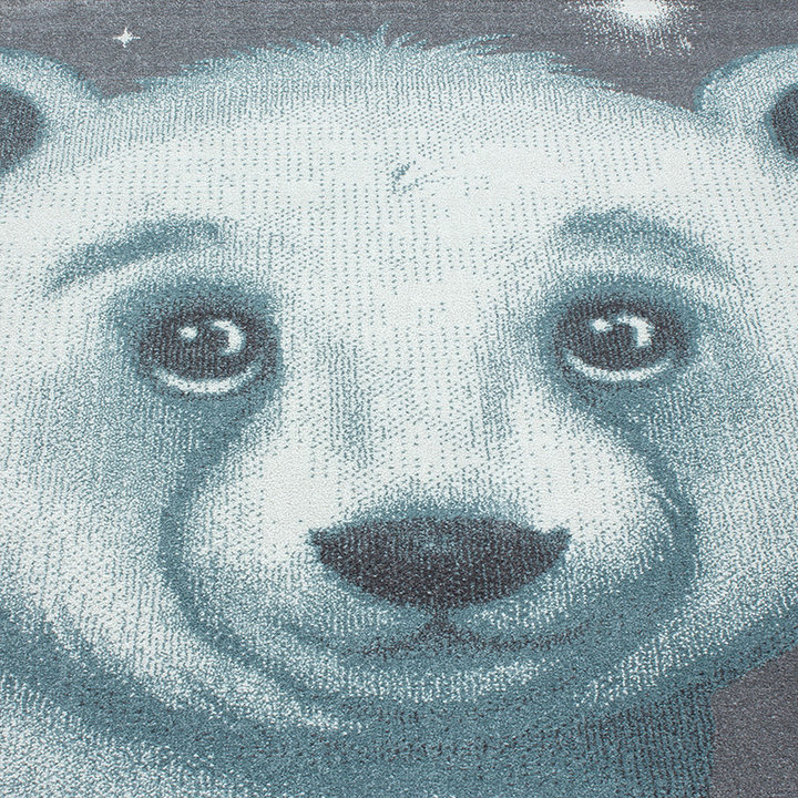 Kindervloerkleed - Bambi Beer Blauw - 3