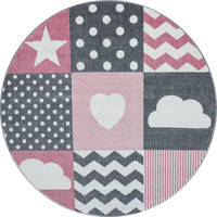 Rond Kindervloerkleed - Ava Multi Roze