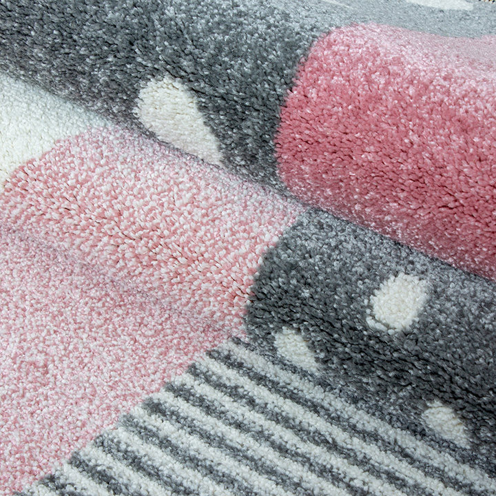 Rond Kindervloerkleed - Ava Multi/Roze - 3