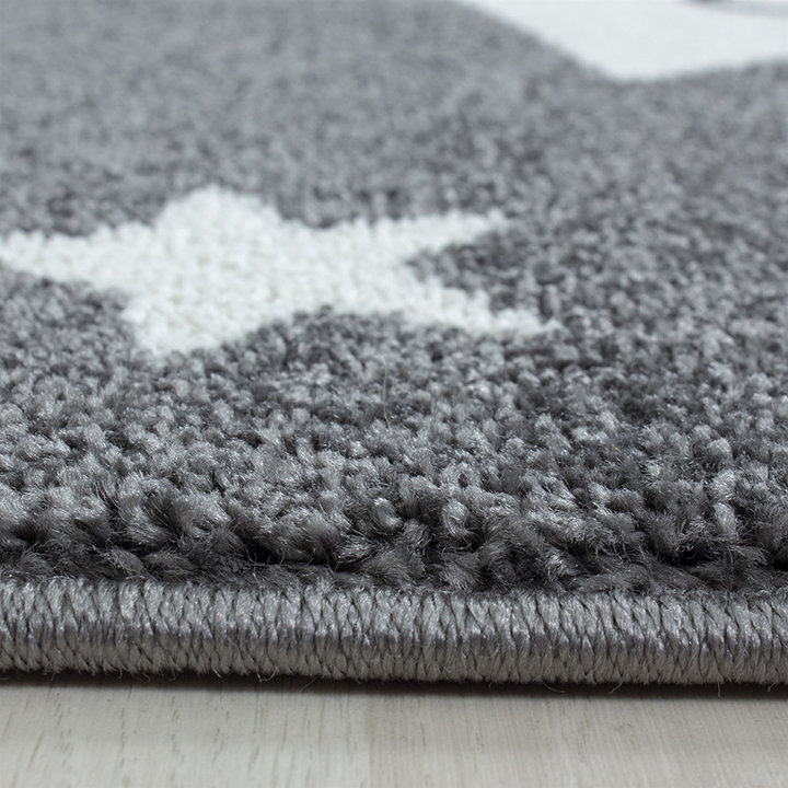 Rond Kindervloerkleed - Anna Sterren Grijs - 2
