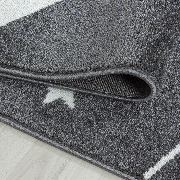 Rond Kindervloerkleed - Anna Sterren Grijs - 4