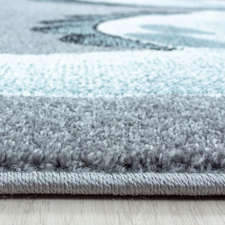 Rond Kindervloerkleed - Bambi Dino Blauw - 2