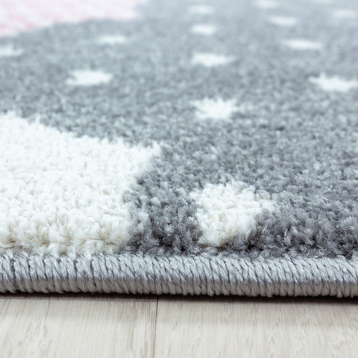Rond Kindervloerkleed - Bambi Wolken Roze - 2