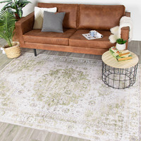 Vintage vloerkleed - Lago Groen Creme