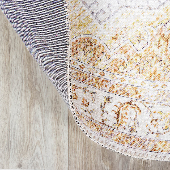Rond Vintage vloerkleed - Lago Geel - 5