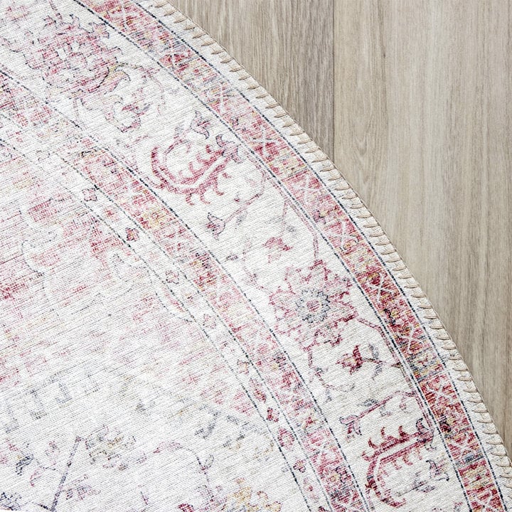 Rond Vintage vloerkleed - Lago Roze - 3