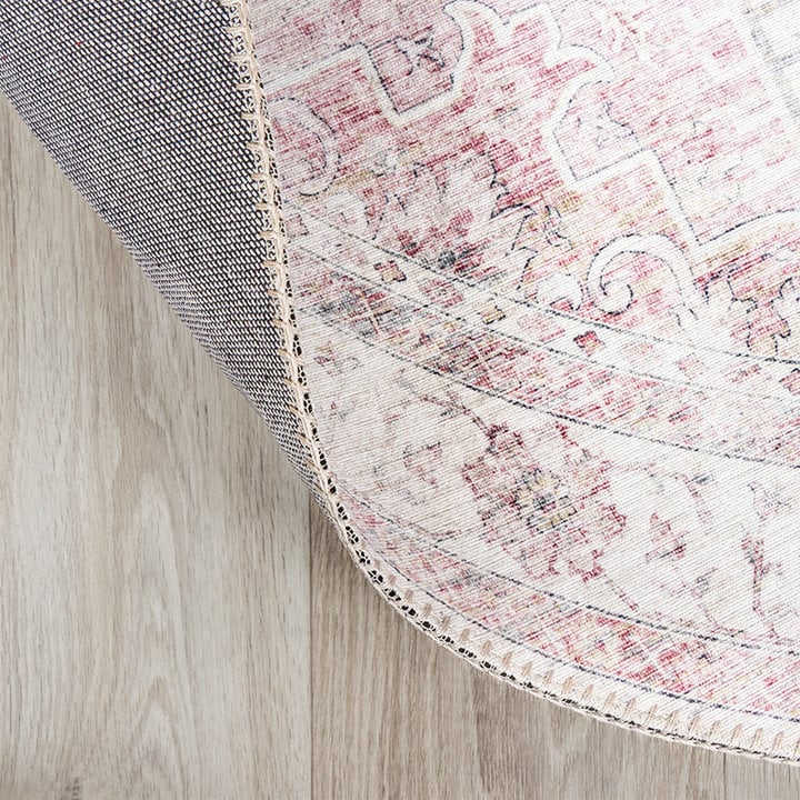 Rond Vintage vloerkleed - Lago Roze - 5
