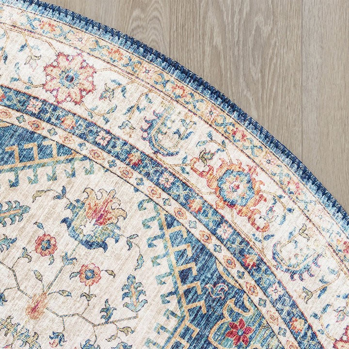 Rond Vintage vloerkleed - Azara Lichtblauw - 3