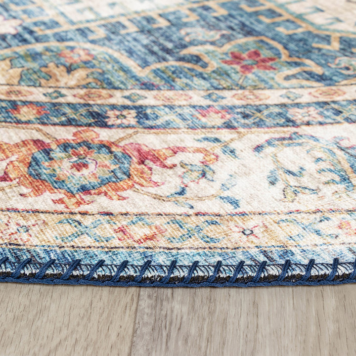 Rond Vintage vloerkleed - Azara Lichtblauw - 4