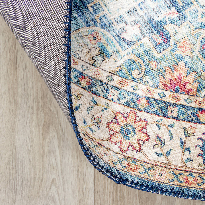 Rond Vintage vloerkleed - Azara Lichtblauw - 5