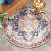 Rond Vintage vloerkleed - Azara Blauw Rood