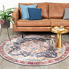 Rond Vintage vloerkleed - Azara Blauw Rood