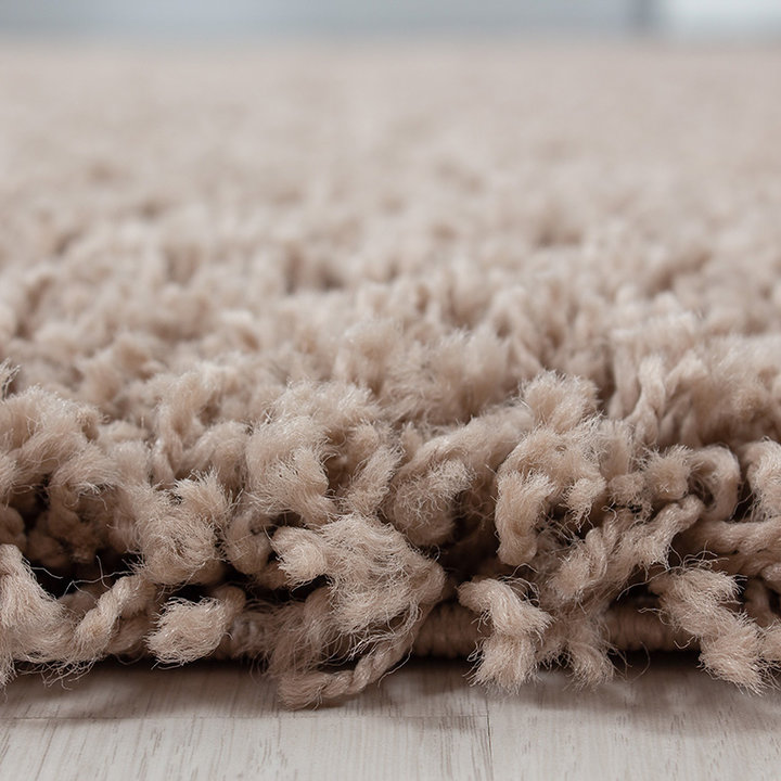 Rond hoogpolig vloerkleed - Sade Beige  - 1