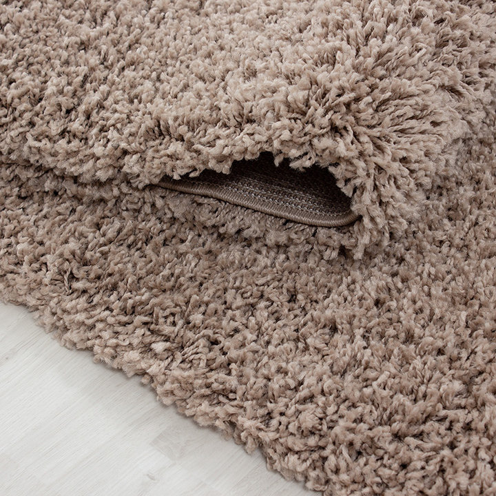 Rond hoogpolig vloerkleed - Sade Beige  - 2