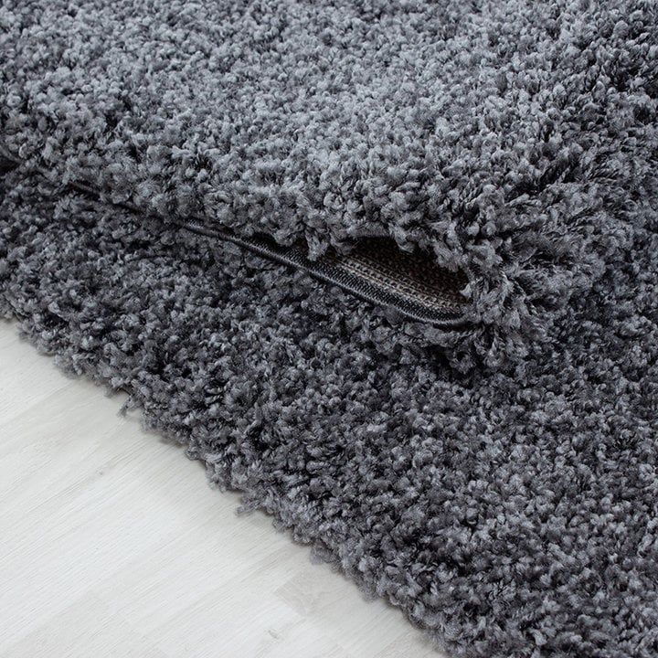 Rond hoogpolig vloerkleed - Sade Grijs  - 2