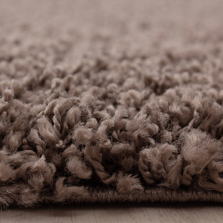 Rond hoogpolig vloerkleed - Sade Taupe  - 1