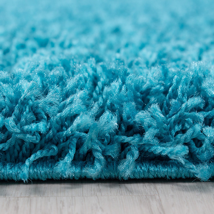 Rond hoogpolig vloerkleed - Sade Turquoise  - 1