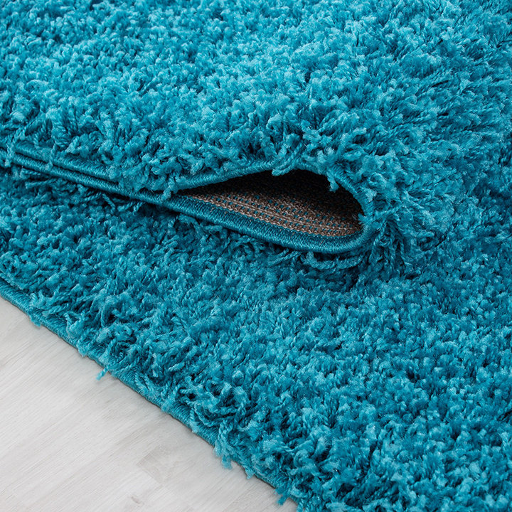 Rond hoogpolig vloerkleed - Sade Turquoise  - 2
