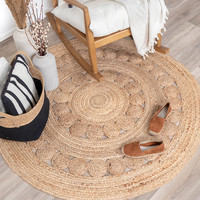 Jute vloerkleed - Fair Rond Sun naturel