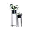 Plantenbak - Violeta Zwart 2/set
