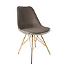 Stoel Velvet Taupe  -  Goud frame - thumbnail