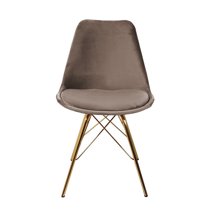 Stoel Velvet Taupe  -  Goud frame - 2
