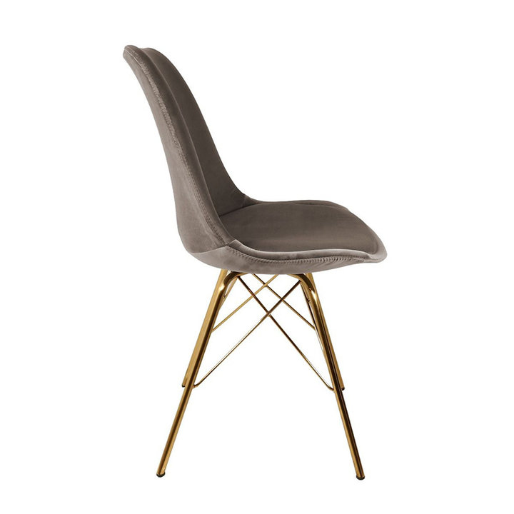 Stoel Velvet Taupe  -  Goud frame - 1