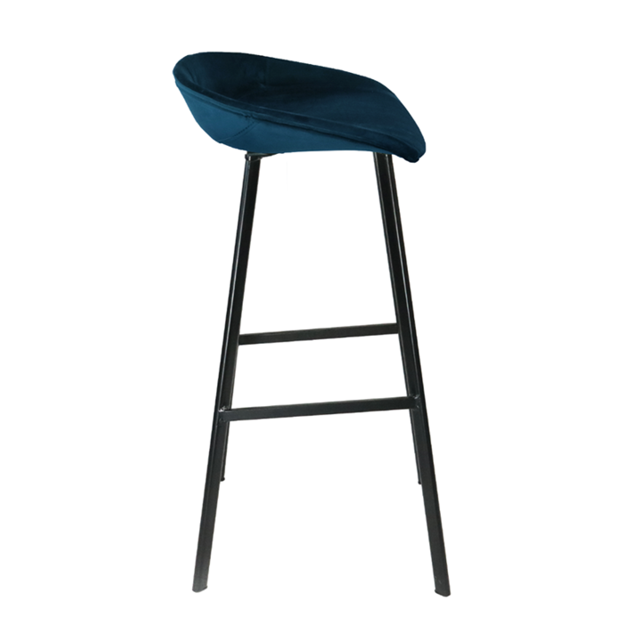 Velvet barkruk - Donkerblauw - 2