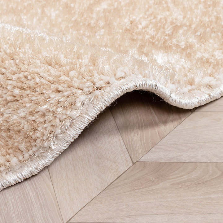 Rond hoogpolig vloerkleed - Glazy Creme - 5